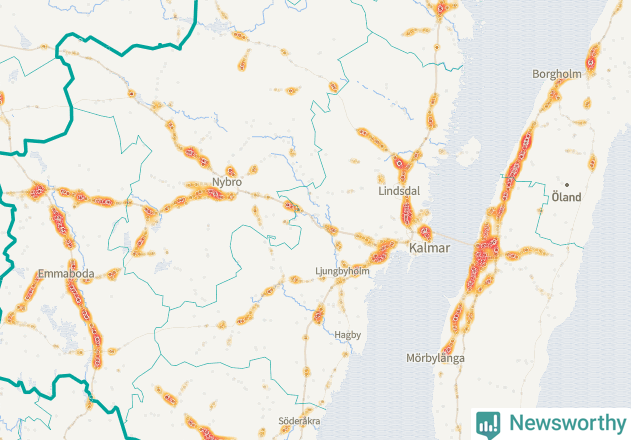 Karta över Kalmar kommun