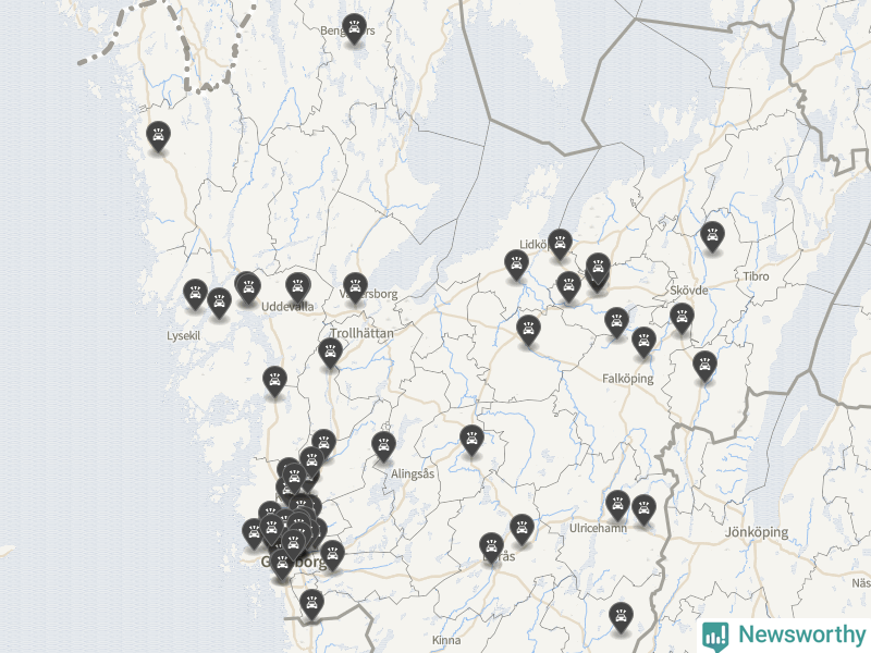 Karta över Västra Götalands län