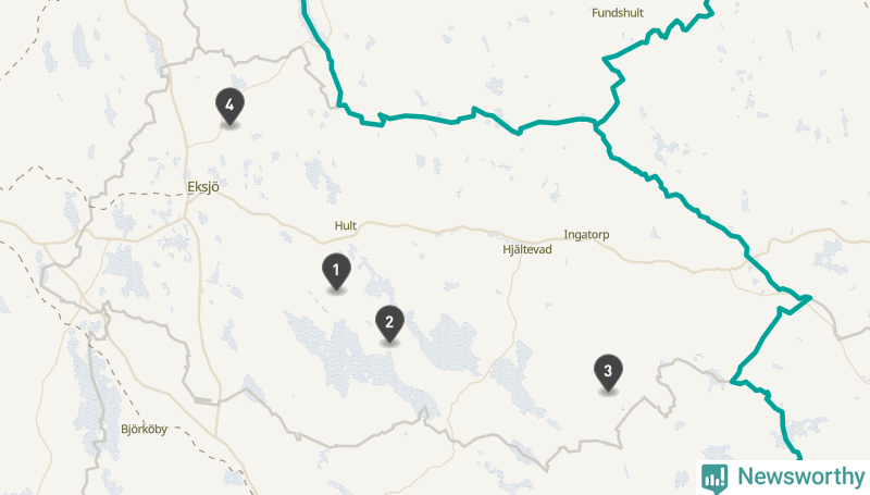 Karta över Eksjö kommun