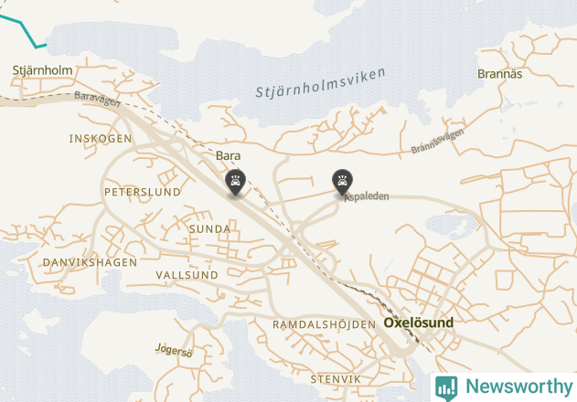 Karta över viltolyckor i Oxelösunds kommun