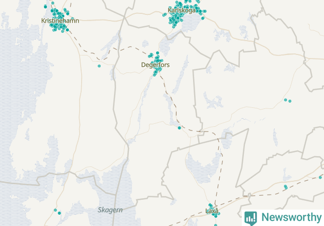 Karta över Degerfors kommun