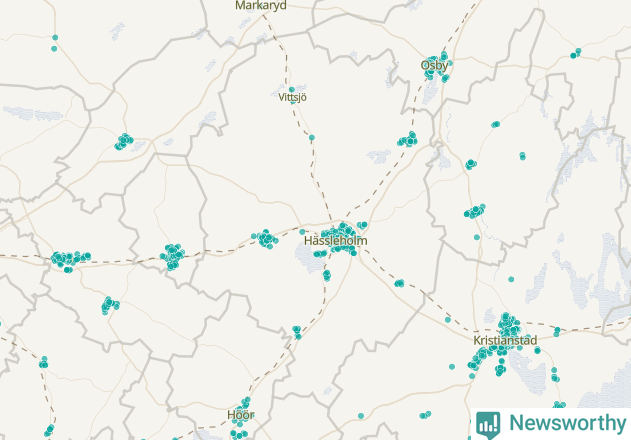 Karta över Hässleholms kommun