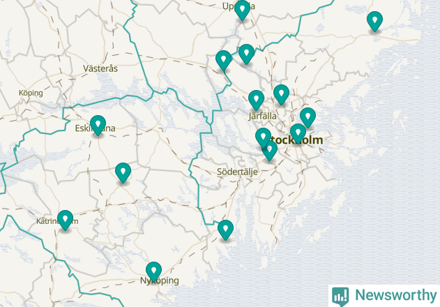 Karta över Nynäshamns kommun