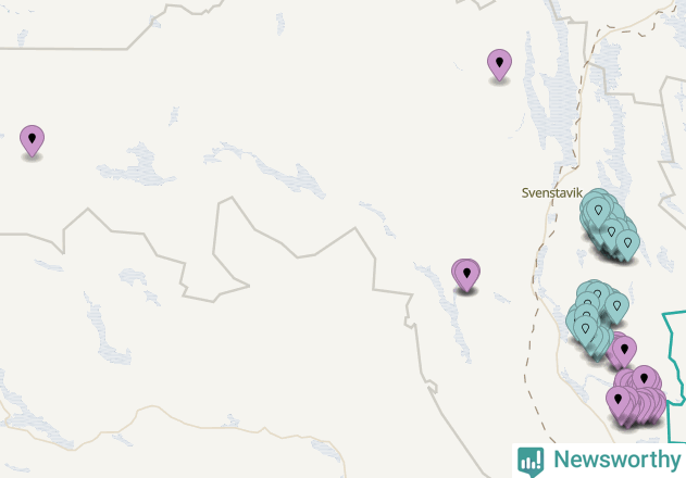 Karta över vindkraftverk i Bergs kommun