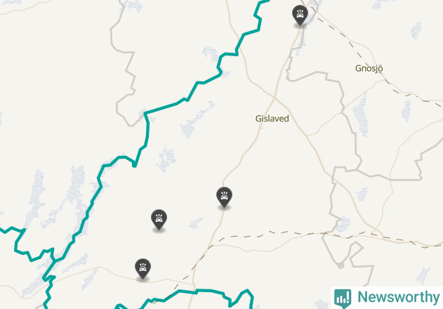 Karta över viltolyckor i Gislaveds kommun