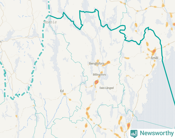 Karta över Bengtsfors kommun