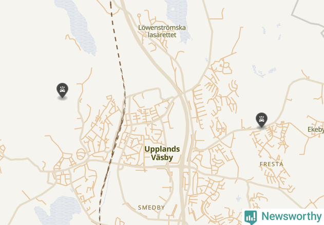 Karta över viltolyckor i Upplands Väsby kommun