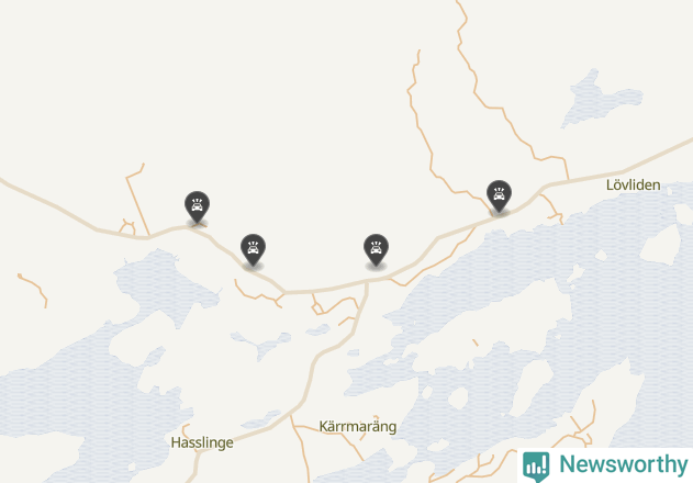 Karta över viltolyckor i Haninge kommun