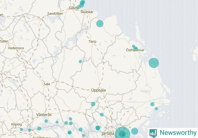 Karta över Uppsala län