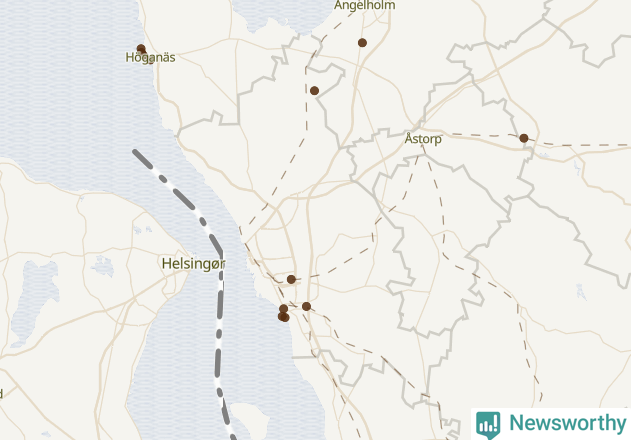 Karta över Helsingborgs kommun