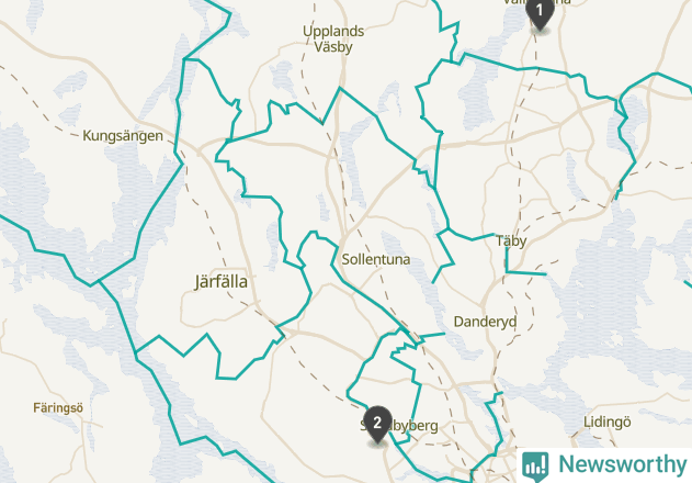 Karta över väderstationer i artikeln
