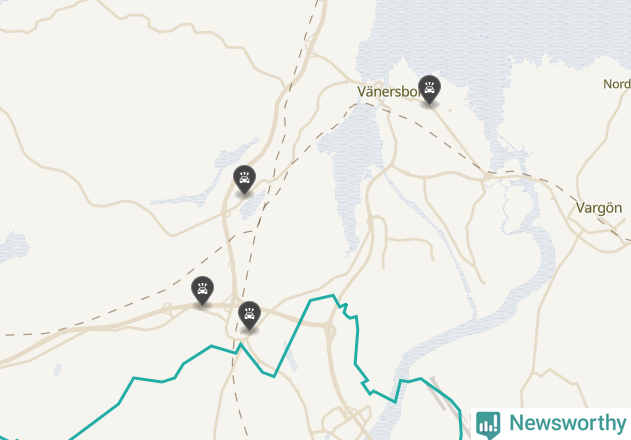 Karta över viltolyckor i Vänersborgs kommun