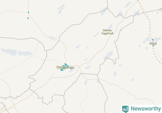 Karta över Örkelljunga kommun