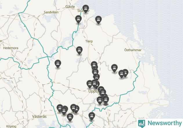 Karta över Uppsala län