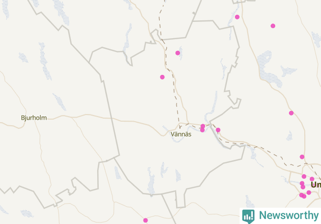 Karta över Vännäs kommun