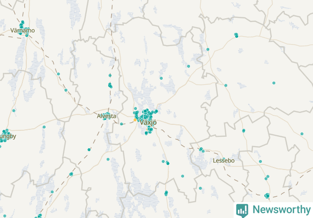 Karta över Växjö kommun