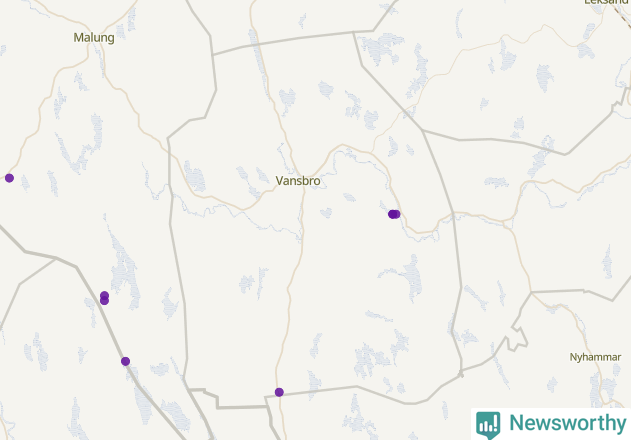 Karta över Vansbro kommun