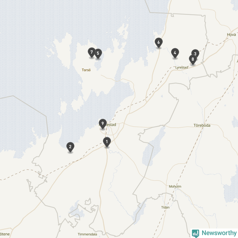 Karta över Mariestads kommun