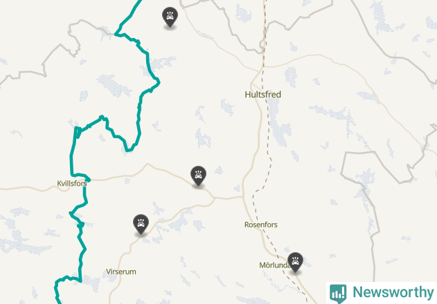 Karta över viltolyckor i Hultsfreds kommun