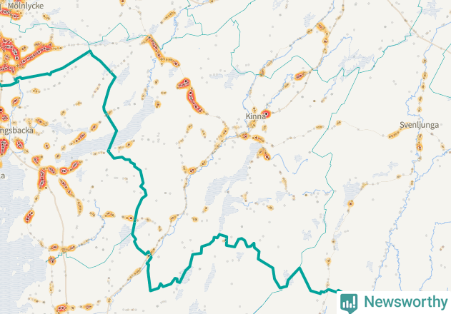 Karta över Marks kommun