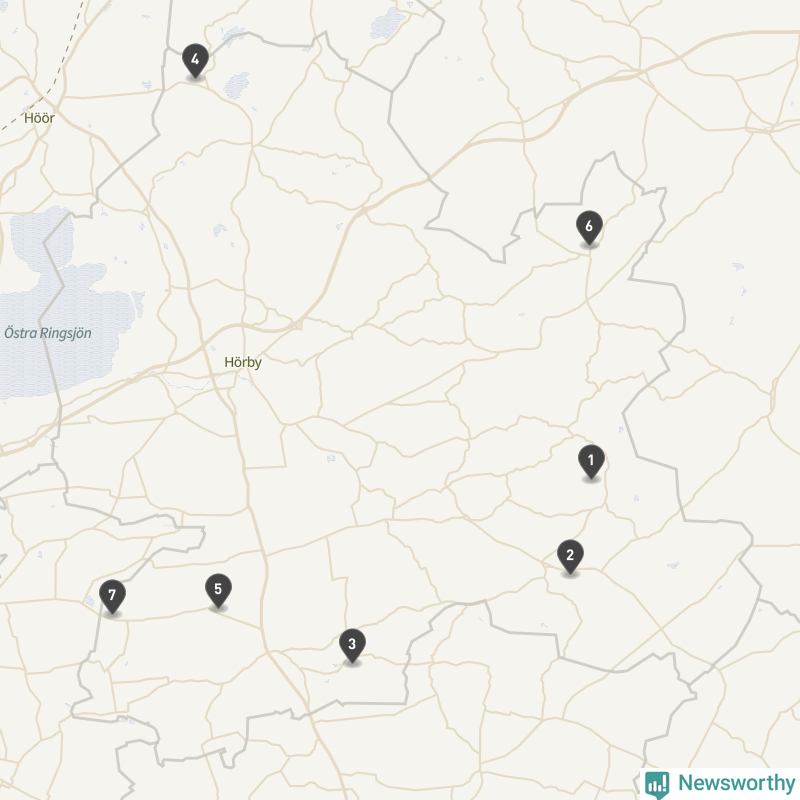 Karta över Hörby kommun