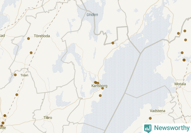 Karta över Karlsborgs kommun