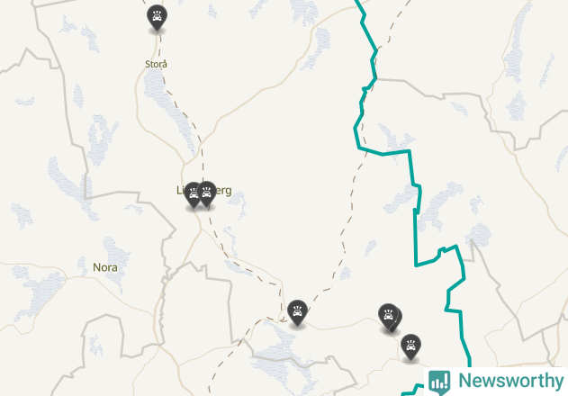 Karta över viltolyckor i Lindesbergs kommun