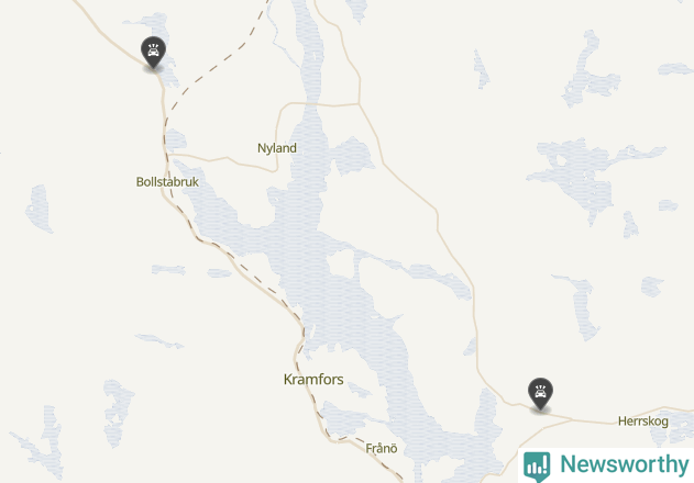 Karta över viltolyckor i Kramfors kommun