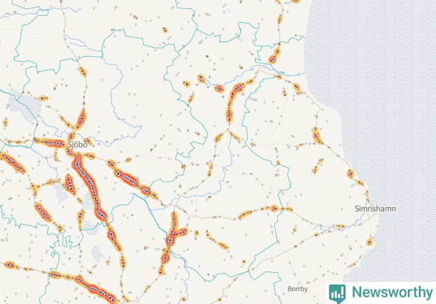 Karta över Tomelilla kommun