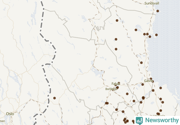 Karta över Dalarnas län