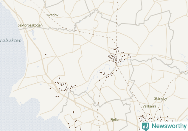 Karta över Kävlinge kommun