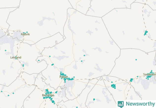 Karta över Falu kommun