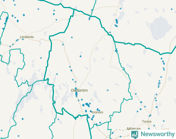 Karta över Olofströms kommun