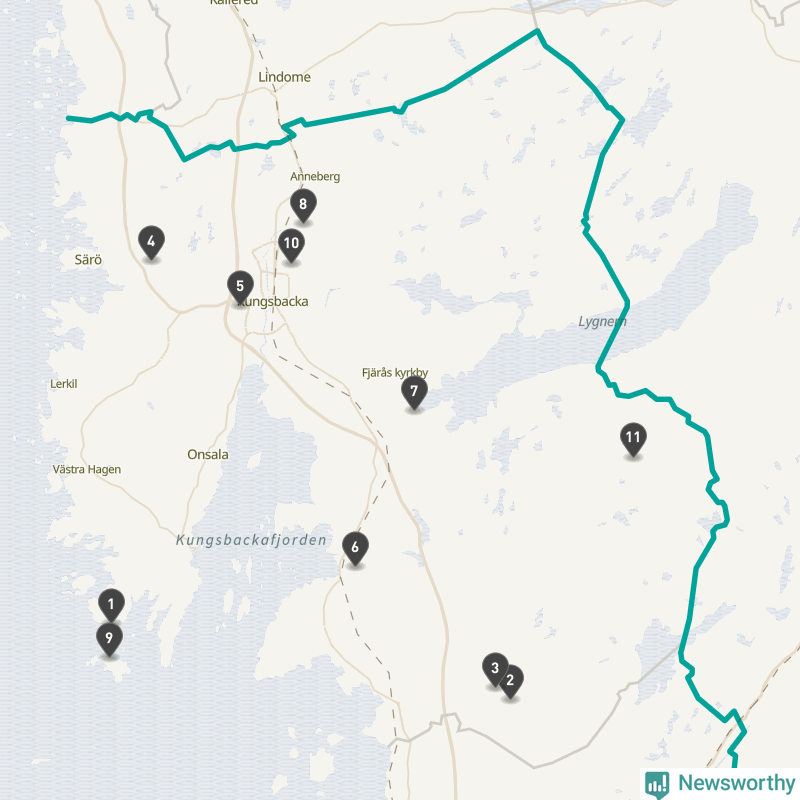 Karta över Kungsbacka kommun