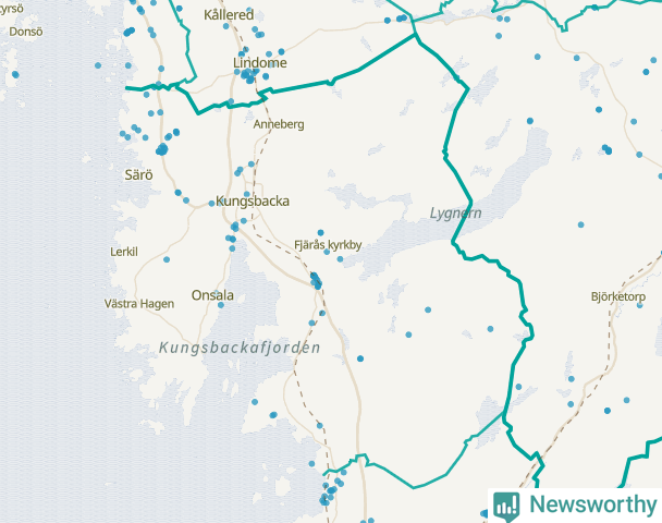 Karta över Kungsbacka kommun