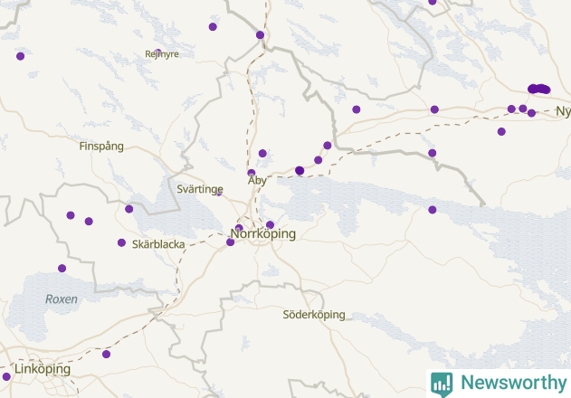 Karta över Norrköpings kommun