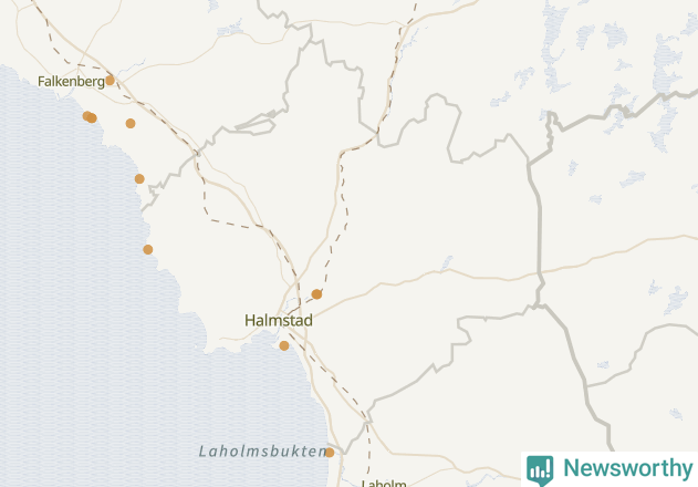 Karta över Halmstads kommun