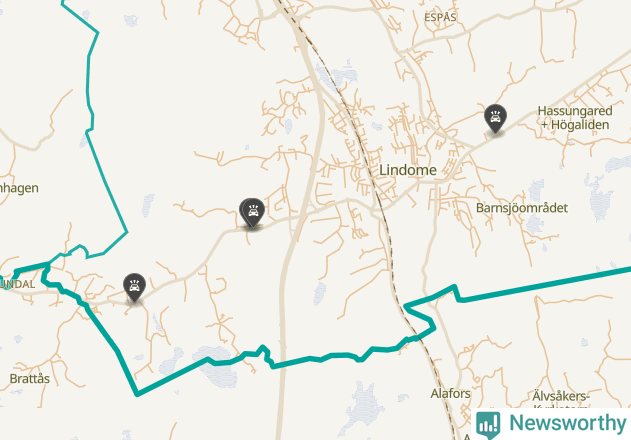 Karta över viltolyckor i Mölndals kommun