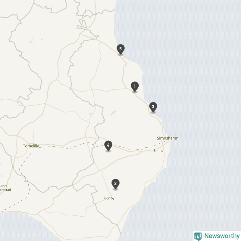 Karta över Simrishamns kommun