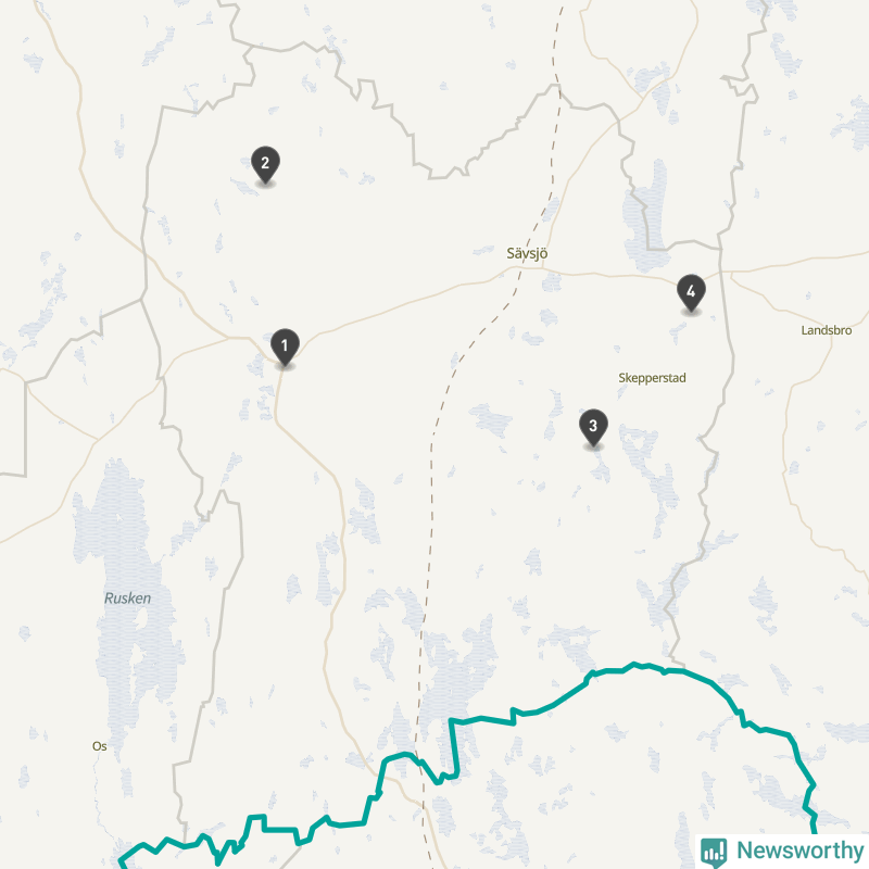 Karta över Sävsjö kommun