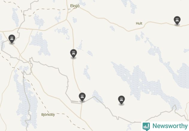 Karta över viltolyckor i Eksjö kommun