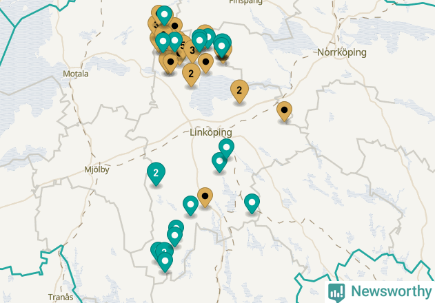 Karta över Linköpings kommun