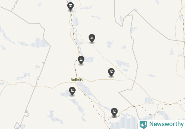 Karta över viltolyckor i Bollnäs kommun