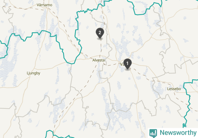 Karta över väderstationer i artikeln