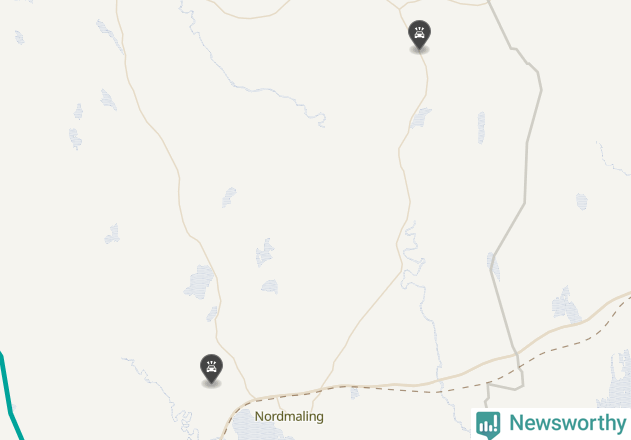 Karta över viltolyckor i Nordmalings kommun