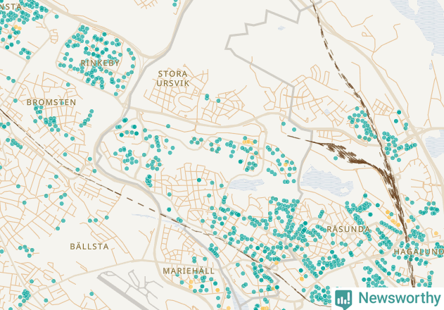 Karta över Sundbybergs kommun