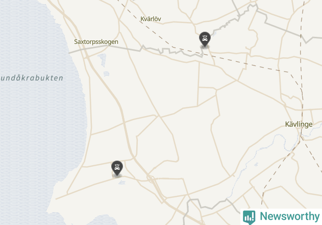Karta över viltolyckor i Kävlinge kommun