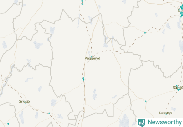 Karta över Vaggeryds kommun