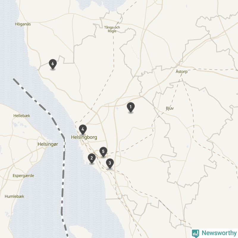 Karta över Helsingborgs kommun