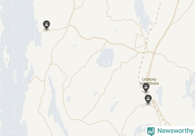 Karta över viltolyckor i Nynäshamns kommun